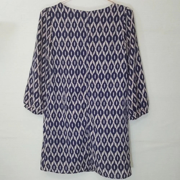 SAGE | Blue Blush Pink Ikat Dress Small - Picture 4 of 4